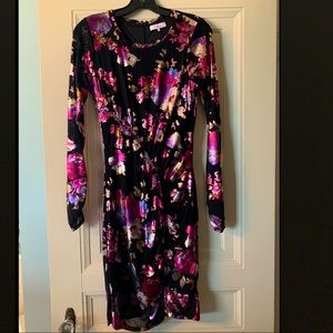 Parker BodyCon floral metallic Dress
